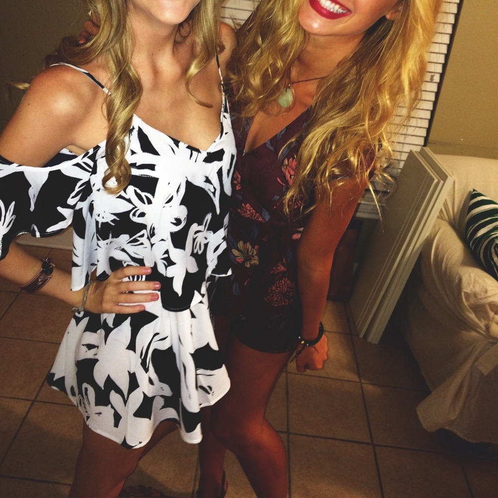 BEAUTIFUL black and white printed romper